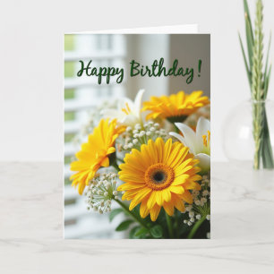 Cartão de Flor de Aniversário Alegre