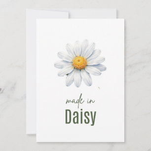 cartão de flor de nascimento de abril Daisy aquare