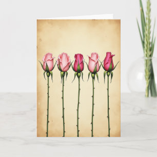 Cartão de Flor de Rosa Cor-de-Rosa Adorável