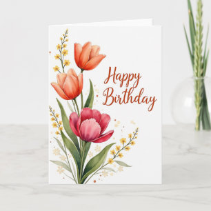Cartão de Flor de Tulipa Elegante