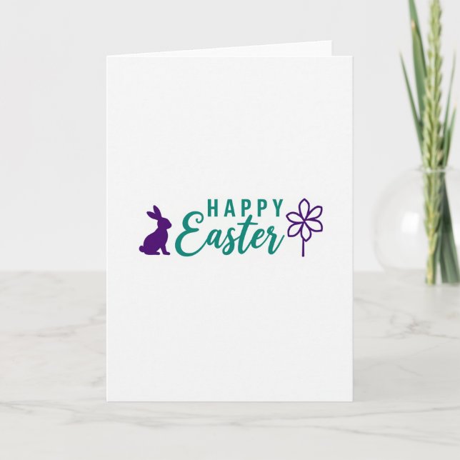 Cartão de Flor do Coelho da Páscoa Feliz (Frente)