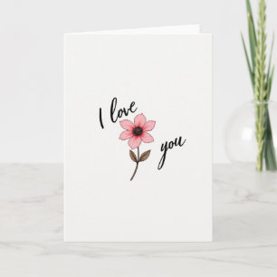 Cartão de Flor 'Eu Te Amo'