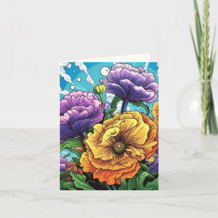 Cartão de flor ousada