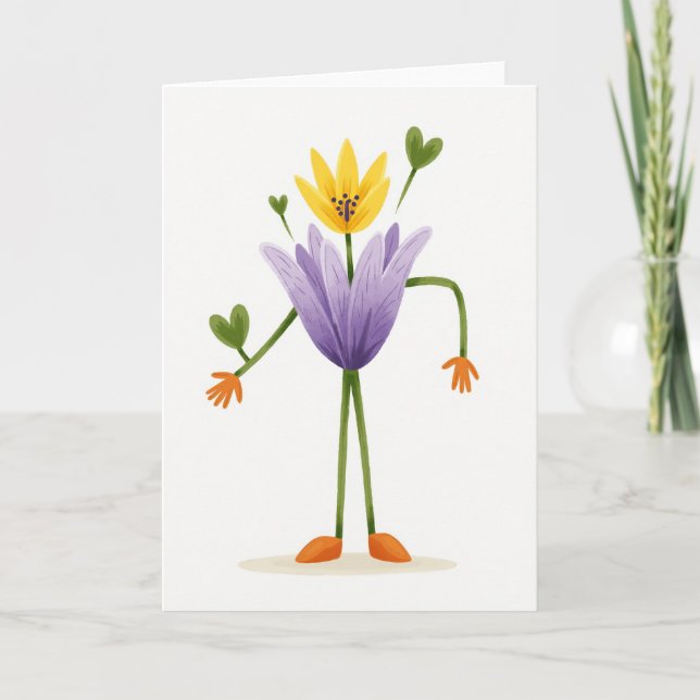 Cartão de Flor Pétalas de Lavanda (Frente)