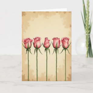 Cartão de Flor Rosa Elegante