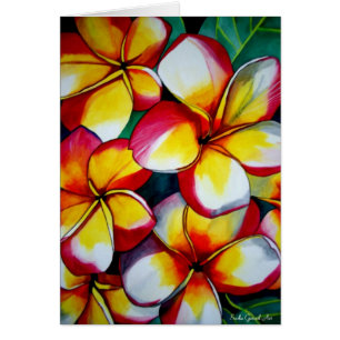 Cartão de flor rosa Frangipani por Sacha Grossel