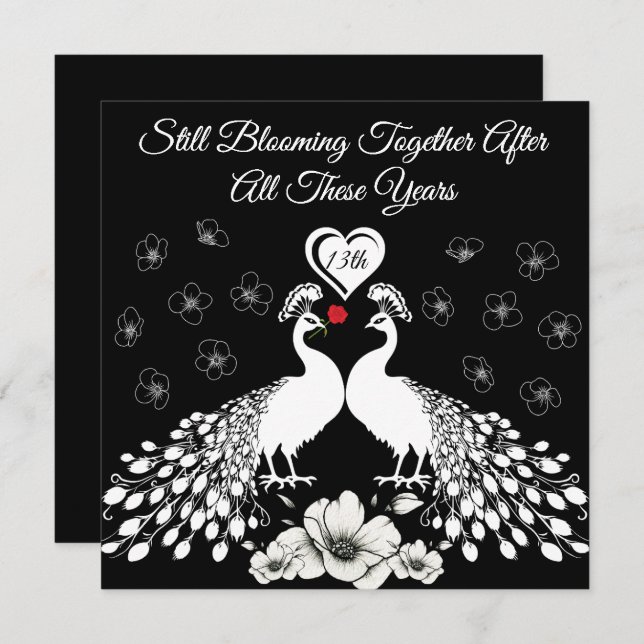 Cartão de flor selvagem de aniversário da 13 Natur (Frente/Verso)