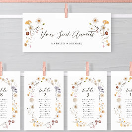 Cartão de flor selvagem de Boho Moderno com cabeça