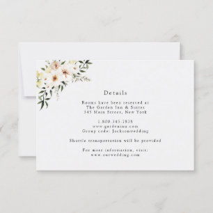 Cartão de Florais de Marfim Elegantes e Detalhes d