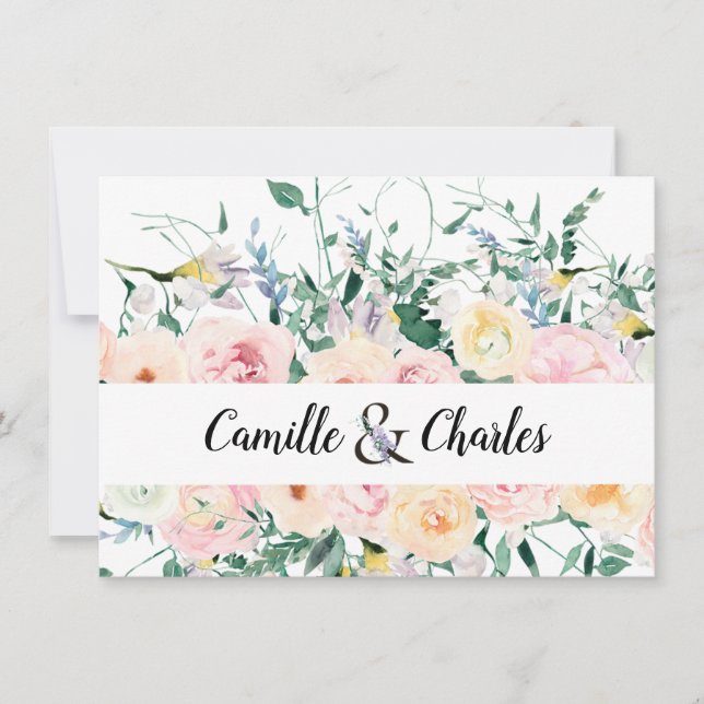 Cartão de Floral de Casamento Personalizado Salve  (Frente)