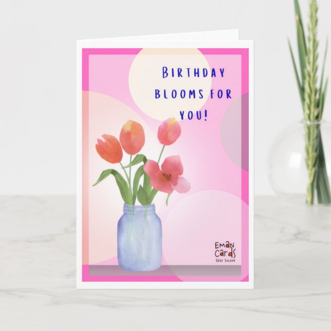 Cartão de Flores de Aniversário (Frente)