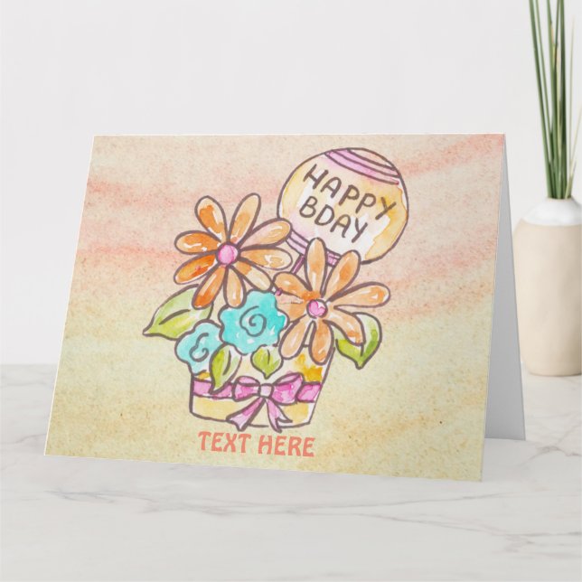 CARTÃO DE FLORES DE ANIVERSÁRIO (Frente)