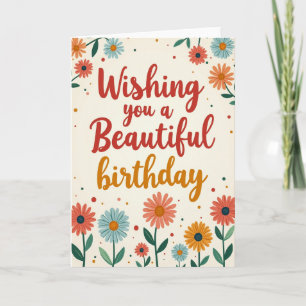 Cartão de Flores de Aniversário Doce