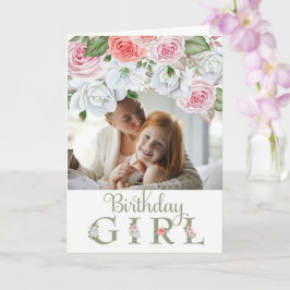 Cartão de Flores de Aquarela Personalizado de Foto