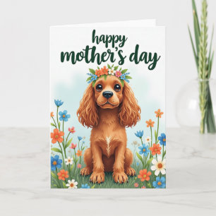 Cartão de Flores de Cachorrinho de Folha Falsa