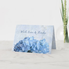 Cartão de Flores de Hortênsia Azul Amor e Agradeci