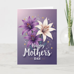 Cartão de Flores de Lilás para o Dia das Mães