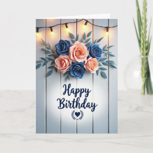 Cartão de Flores de Papel de Aniversário Doce
