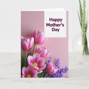 Cartão de Flores do Dia das Mães Carinhoso