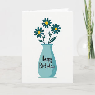 Cartão de Flores Minimalista Alegre