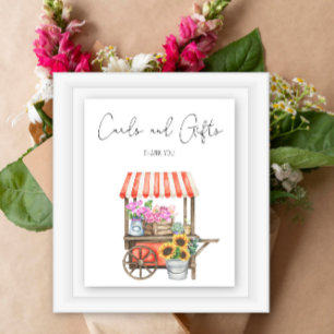 Cartão de flores para chá de noiva - Poster de car