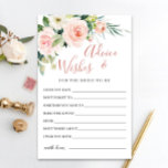 Cartão de Flores Rosa Bege e Folhagens com Dicas e<br><div class="desc">Cartão de Flores Rosa Bege e Folhagens com Dicas e Desejos.
Personalize com o nome da noiva e a data do chá de bebê.
Para personalização adicional, clique no link "personalizar mais". Se precisar de ajuda, entre em contato comigo.</div>