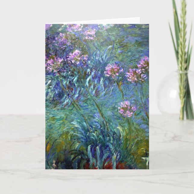 Cartão de Flores Rosa Impressionismo (Frente)