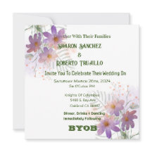 Cartão de Flores Silvestres Roxas