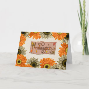 Cartão de Flores Solares de Ação de Graças