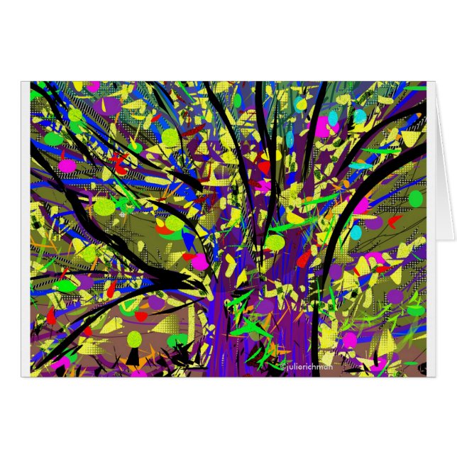 Cartão de florescência abstrato da árvore dos (Frente Horizontal)