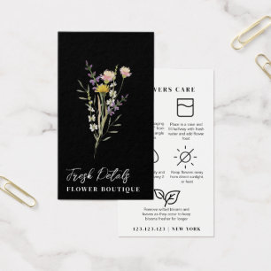 Cartão de Florista de Cuidados com Flores Minimali