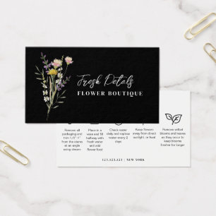Cartão de Florista de Cuidados com Flores Minimali