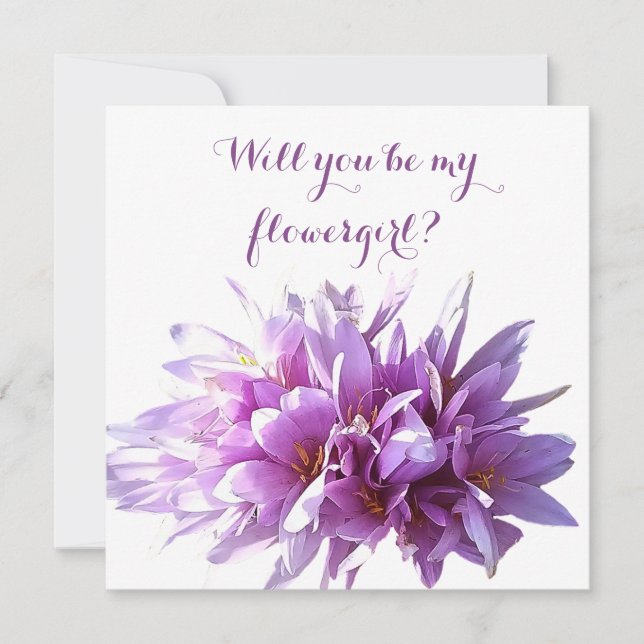 Cartão de Florzinha com Flor de Crocus Rosa Você s (Frente)