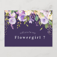 cartão de florzinha floral roxa você será minha me