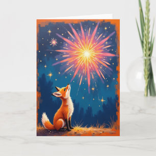 Cartão de Fogos de Ano Novo Feliz