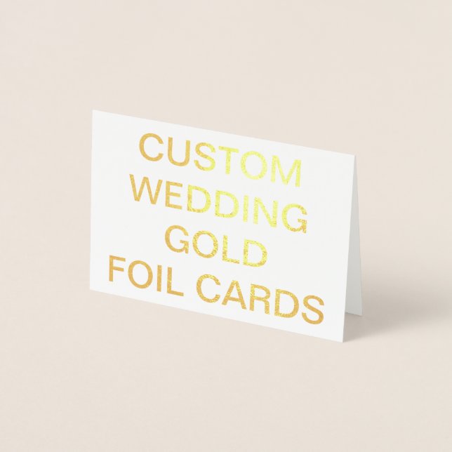 Cartão de Foil Ouro Personalizado Mini Casamento P (Frente)