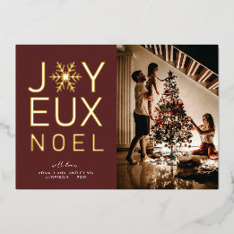 Cartão de Foil para Joyeux Noel Modern e Classy