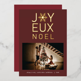 Cartão de Foil para Joyeux Noel Modern e Classy