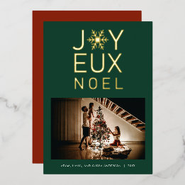 Cartão de Foil para Joyeux Noel Modern e Classy