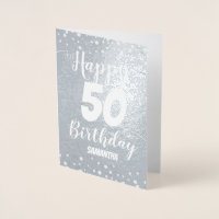 Cartão de Foil Personalizado de 50.º Aniversário F