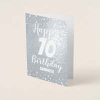Cartão de Foil Personalizado de Aniversário 70 Hap