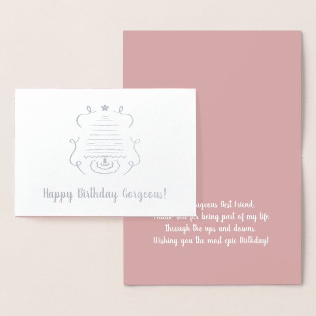 Cartão de Foil Real de Aniversário da Árvore de Na (Exibição)