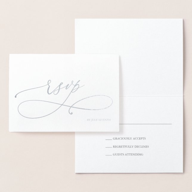 Cartão de Folha de Resposta RSVP de Casamento de F (Exibição)