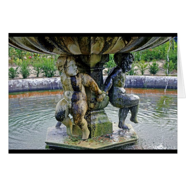 cartão de fonte de água do cherub (Frente Horizontal)