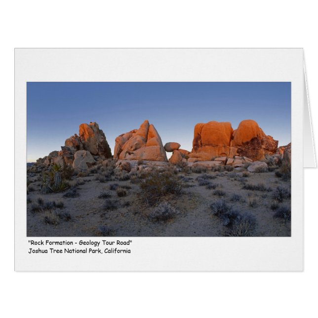 Cartão De "formação rocha - estrada da excursão da (Frente horizontal)
