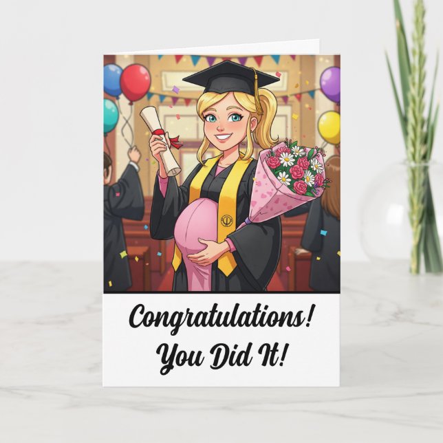 Cartão de Formandos de Gravidez Engraçado (Frente)