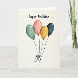 Cartão de Formas de Aniversário em Aquarela
