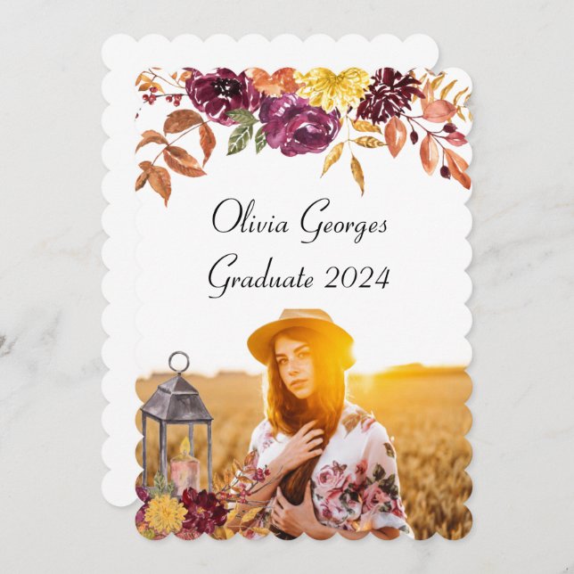 cartão de formatura com foto personalizada (Frente/Verso)