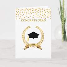 Cartão de Formatura Confete Laurel & Gold