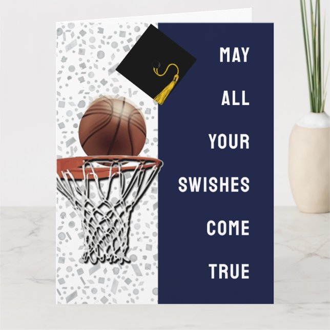 Cartão de Formatura de Basquete (Frente)